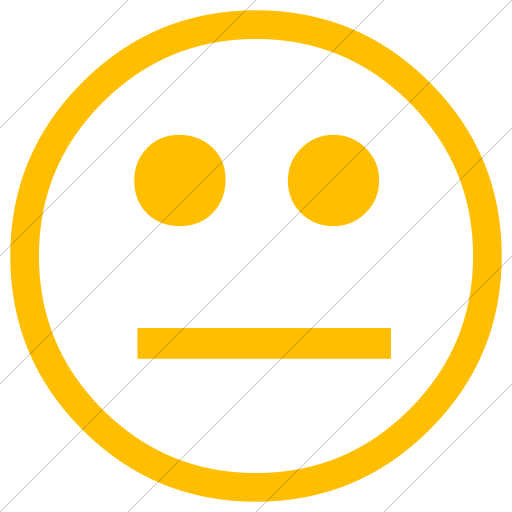 Simple Yellow Classic Emoticons Neutral Face Icon