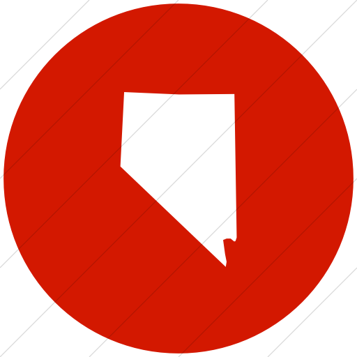 Flat Circle White On Red Us States Nevada Icon