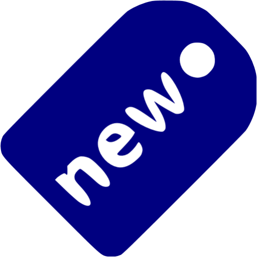 Navy Blue New Badge Icon