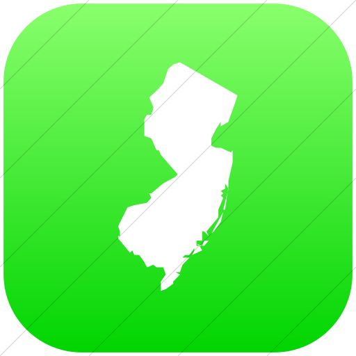 Flat Rounded Square White On Ios Neon Green Gradient Us