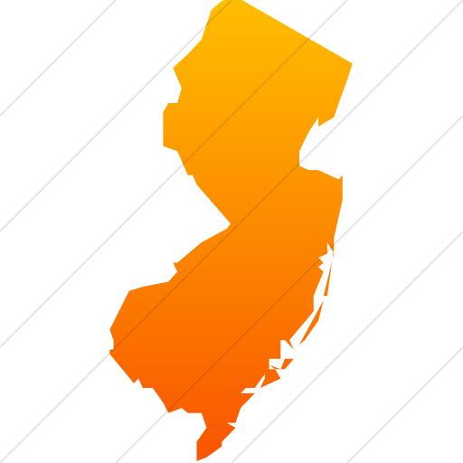 Simple Orange Gradient Us States New Jersey Icon