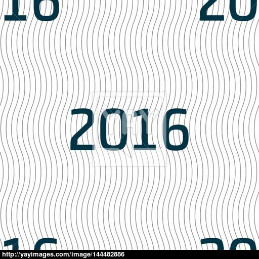 Happy New Year Sign Icon Calendar Date Seamless Pattern