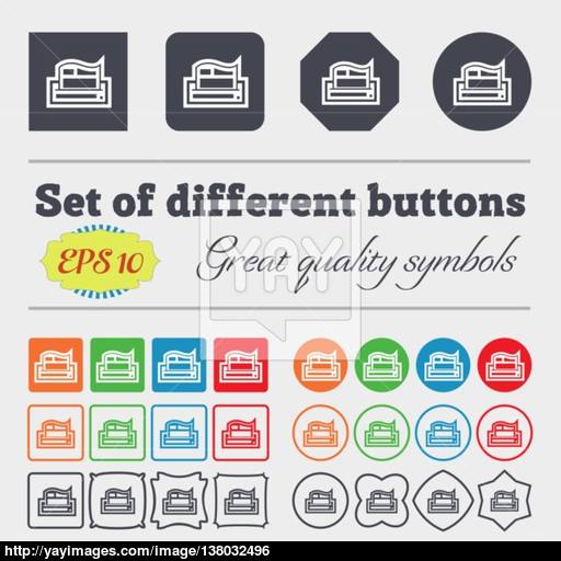 Newspaper Icon Sign Big Set Of Colorful, Diverse, High Quality