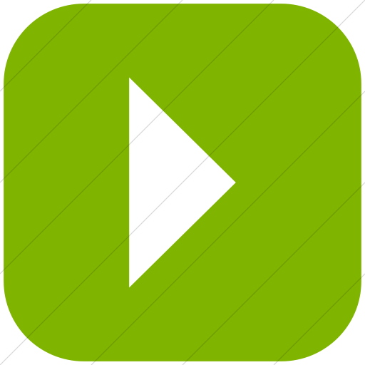 Flat Rounded Square White On Green Classica Play Button