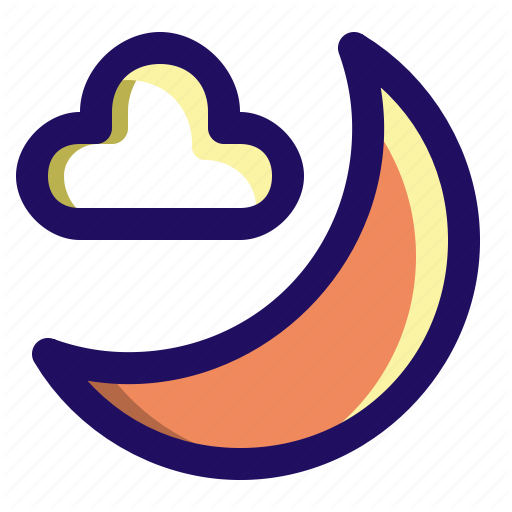Cloud, Cloudy, Moon, Night Icon