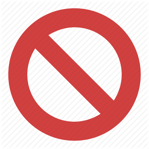 Circle Backslash Symbol, International Prohibition Sign, Nay, No