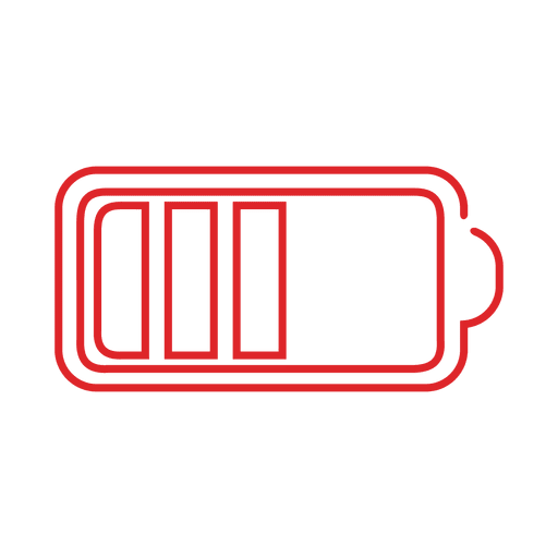 Red Battery Line Icon