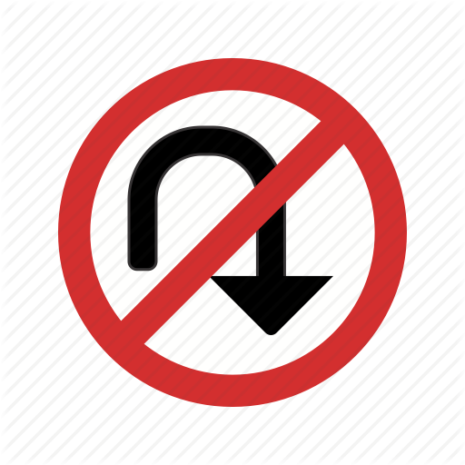 Arrow, No Turn, No U Turn, Sign Icon