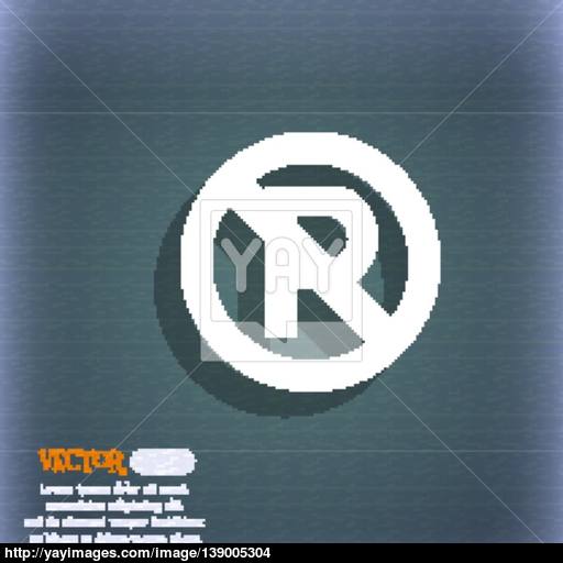 No Parking Icon Symbol On The Blue Green Abstract Background