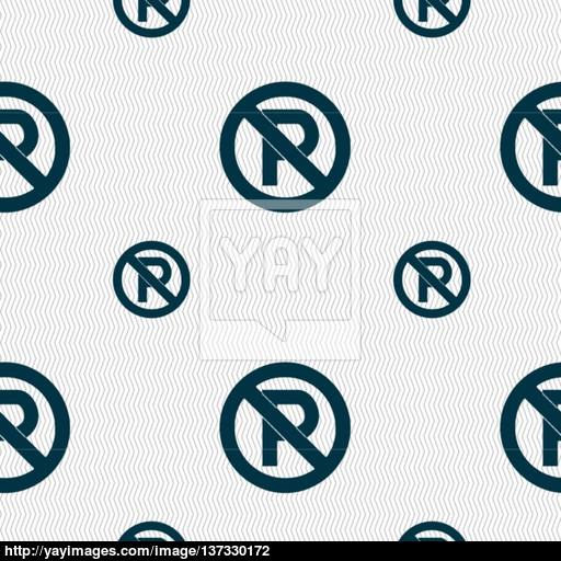 No Parking Icon Sign Seamless Pattern With Geometric Texture