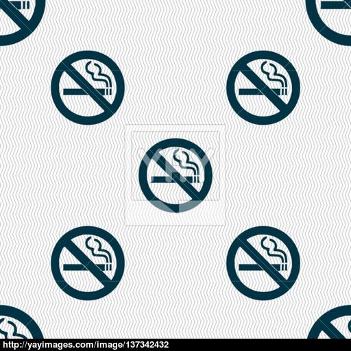No Smoking Icon Sign Seamless Pattern With Geometric Texture