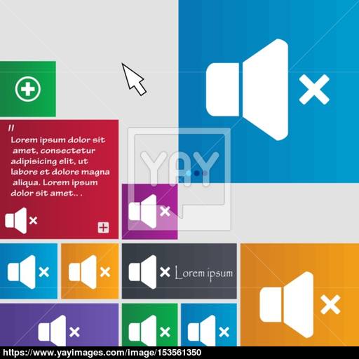 No Volume Icon Sign Buttons Modern Interface Website Buttons