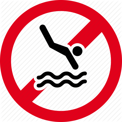 Caution, Dive, Forbidden, No, Restricted, Warning, Water Icon