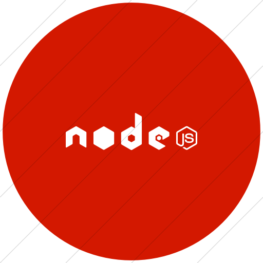 Flat Circle White On Red Raphael Node Js Icon