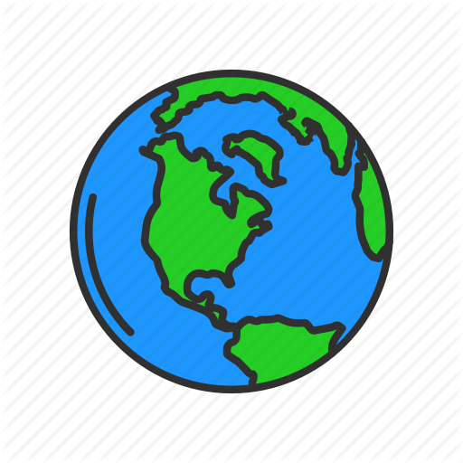 Globe, Map, North America, World Icon