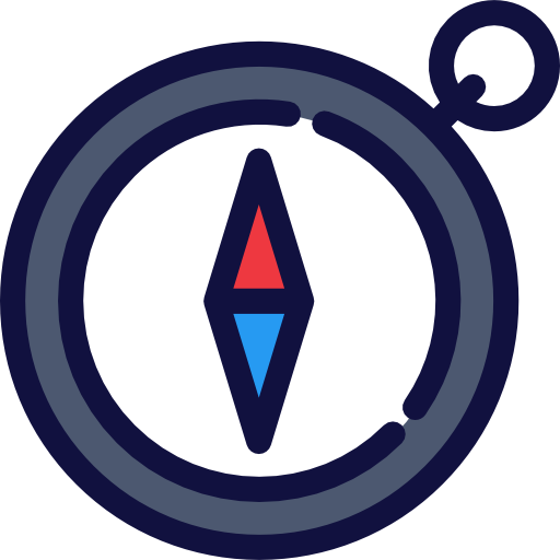 North, Destination, Trip, South, West, Compass, East Icon