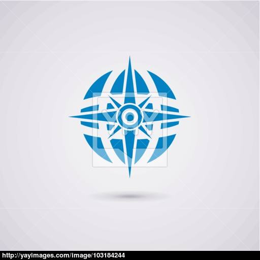 Vector Icon Design Of Compass And Earth Globe Vector