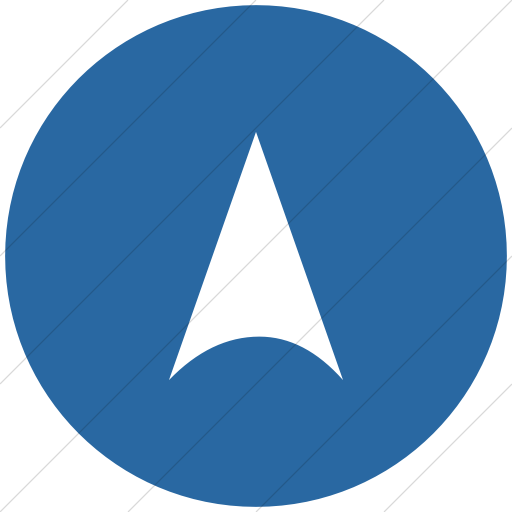 Flat Circle White On Blue Classic Arrows Direction