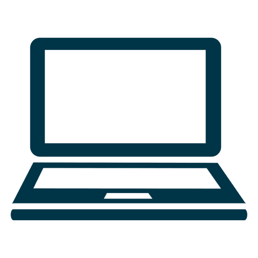 Laptop Flat Icon Design In Blue