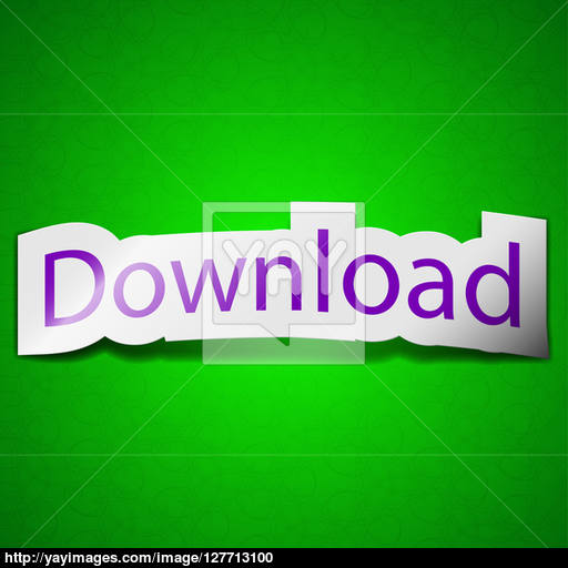 Download Now Icon Sign Symbol Chic Colored Sticky Label On Green