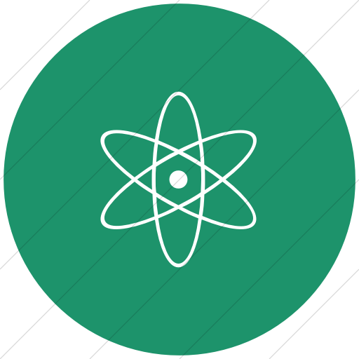 Flat Circle White On Aqua Classica Nuclear Icon