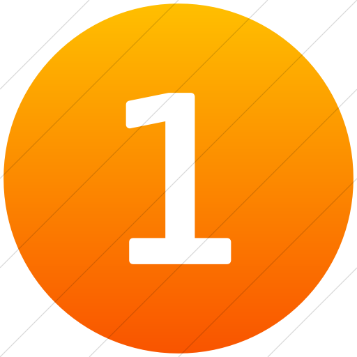 Flat Circle White On Orange Gradient Alphanumerics