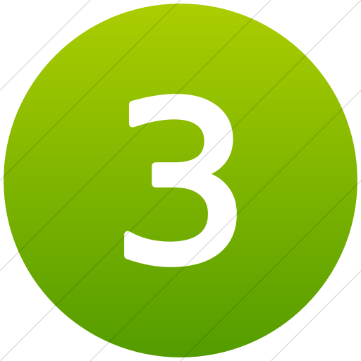 Flat Circle White On Green Gradient Alphanumerics