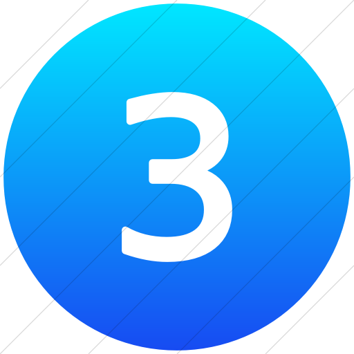 Flat Circle White On Ios Blue Gradient Alphanumerics