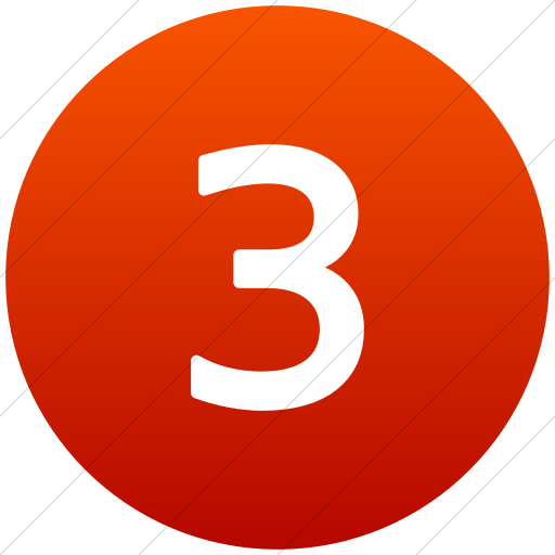 Flat Circle White On Red Gradient Alphanumerics Number