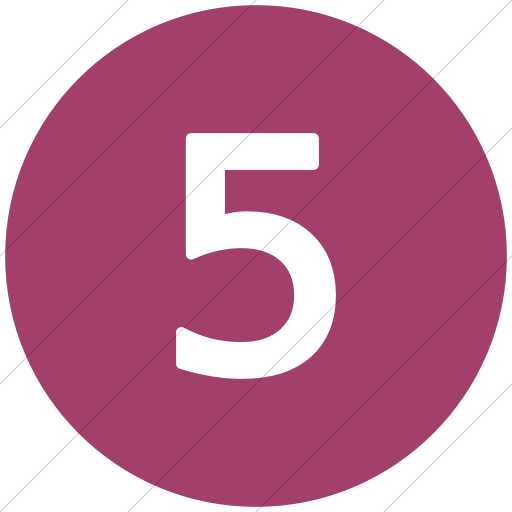 Flat Circle White On Pink Alphanumerics Number Icon