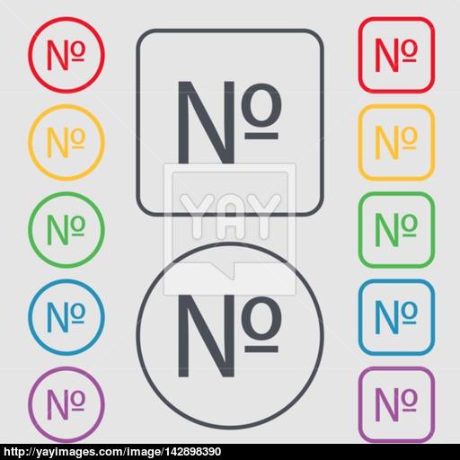 Number Icon Set Flat Modern Symbols On The Round And Square