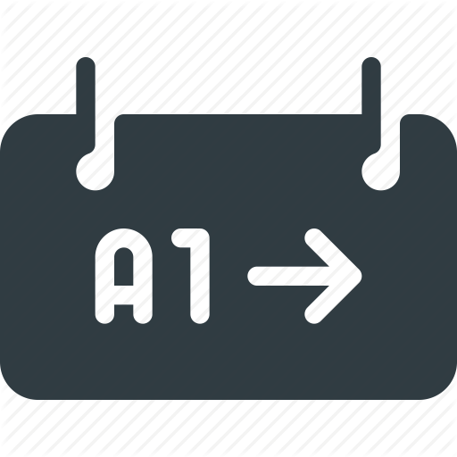 Airport, Gate, Information, Number, Sign, Terminal Icon