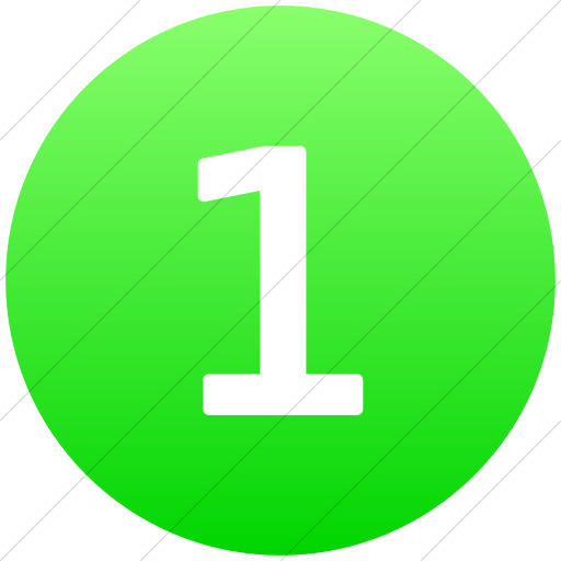 Flat Circle White On Ios Neon Green Gradient