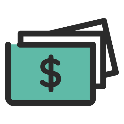Money Bills Colored Stroke Icon