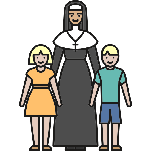 Children, Religious, Orphans, Nun, Love, People Icon