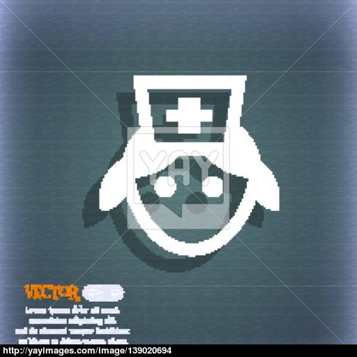 Nurse Icon Symbol On The Blue Green Abstract Background