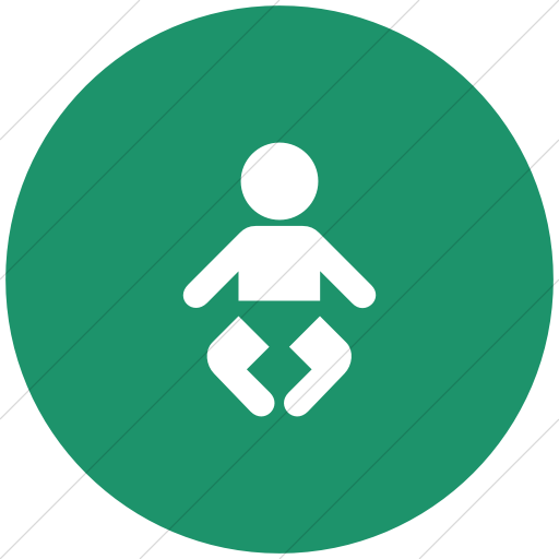 Flat Circle White On Aqua Aiga Nursery Icon