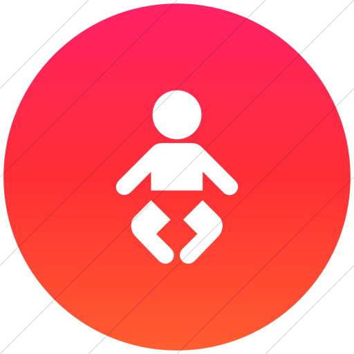Flat Circle White On Ios Orange Gradient Aiga Nursery Icon