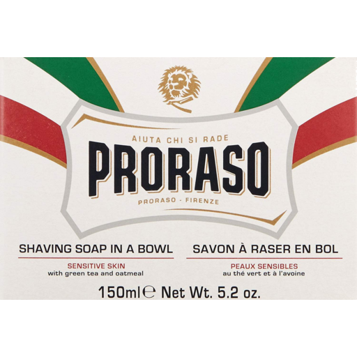 Proraso Shaving Soap In A Bowl Sensitive With Green Tea Oatmeal