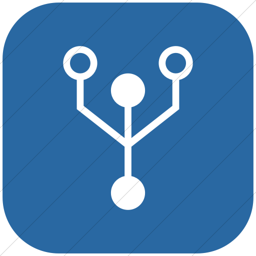 Flat Rounded Square White On Blue Iconathon Digital