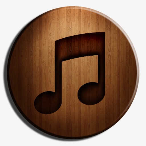 Wooden Music Icon, Music Clipart, Music, Retro Png Image