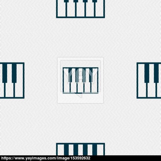 Piano Key Icon Sign Seamless Pattern With Geometric Texture