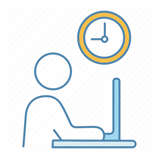 Computer, Job, Office, Person, Work, Working Hours, Workplace Icon
