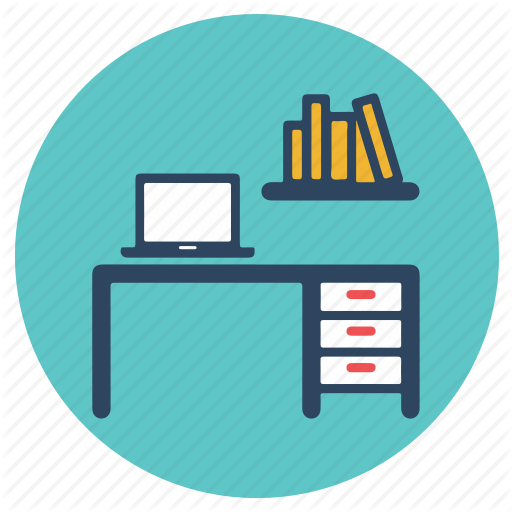 Cabin, Office, Office Cabin, Shelf, Table Icon