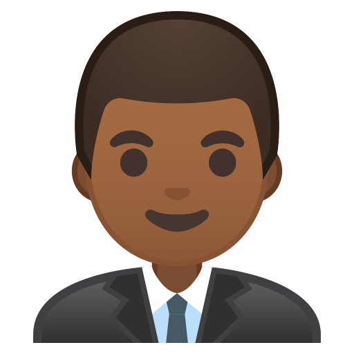 Man Office Worker Medium Dark Skin Tone Icon Noto Emoji People
