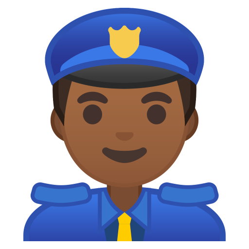 Man Police Officer Medium Dark Skin Tone Icon Noto Emoji People