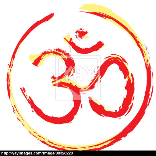Hand Painted Hindu Om Icon Vector