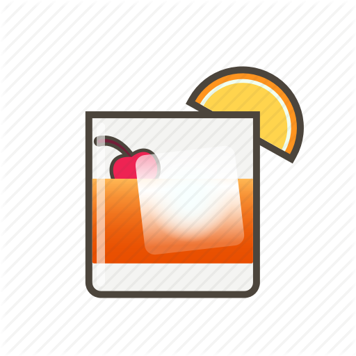 Cocktail, Drink, Old Fashioned Icon