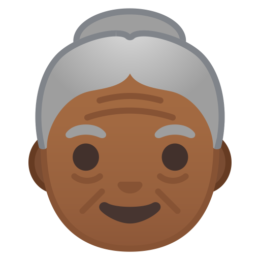 Old Woman Medium Dark Skin Tone Icon Noto Emoji People Faces