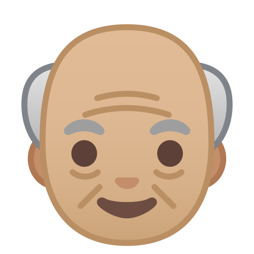 Old Man Medium Light Skin Tone Icon Noto Emoji People Faces